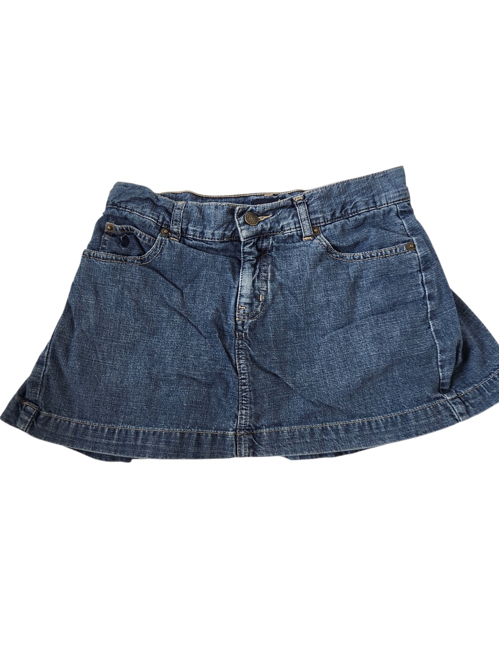 Ralph Lauren Denim Mini Skirt Blue Size 14 KIDS Girls Pleated Back, Shorts Under